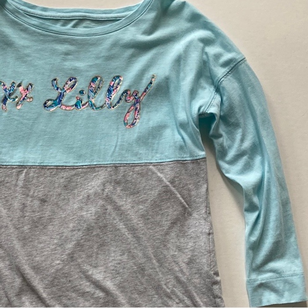 Girls Lilly Pulitzer Mini Finn Top Blue Oasis Tint - Picture 3 of 6